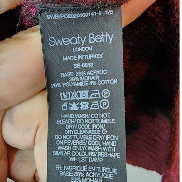 Sweaty Betty Leopard Animal Jacquard Mohair Mock Neck Jumper Sweater Small NEW - Picture 5 of 8